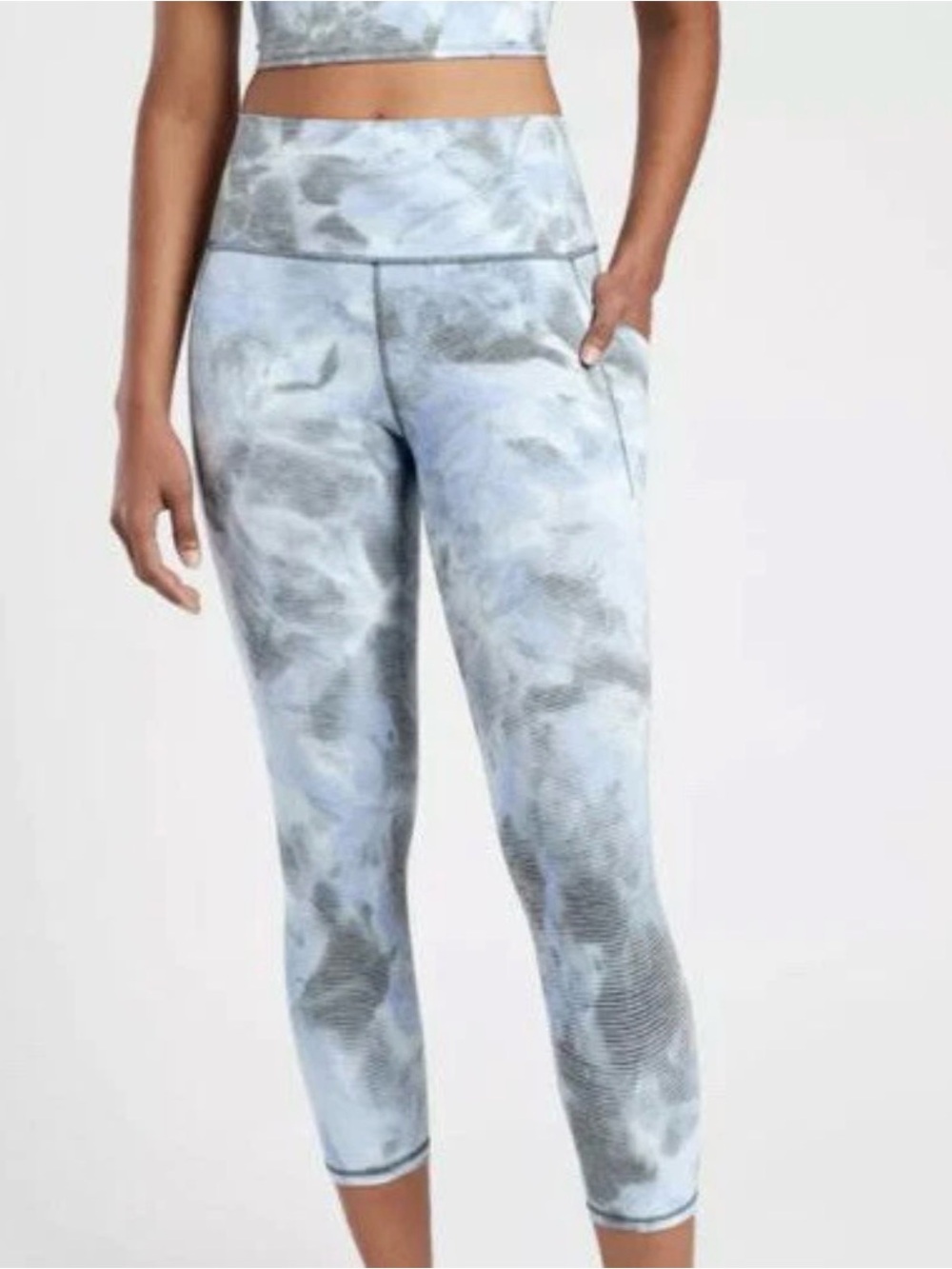 Athleta Salutation Stash Pocket II Capri Gray Medium